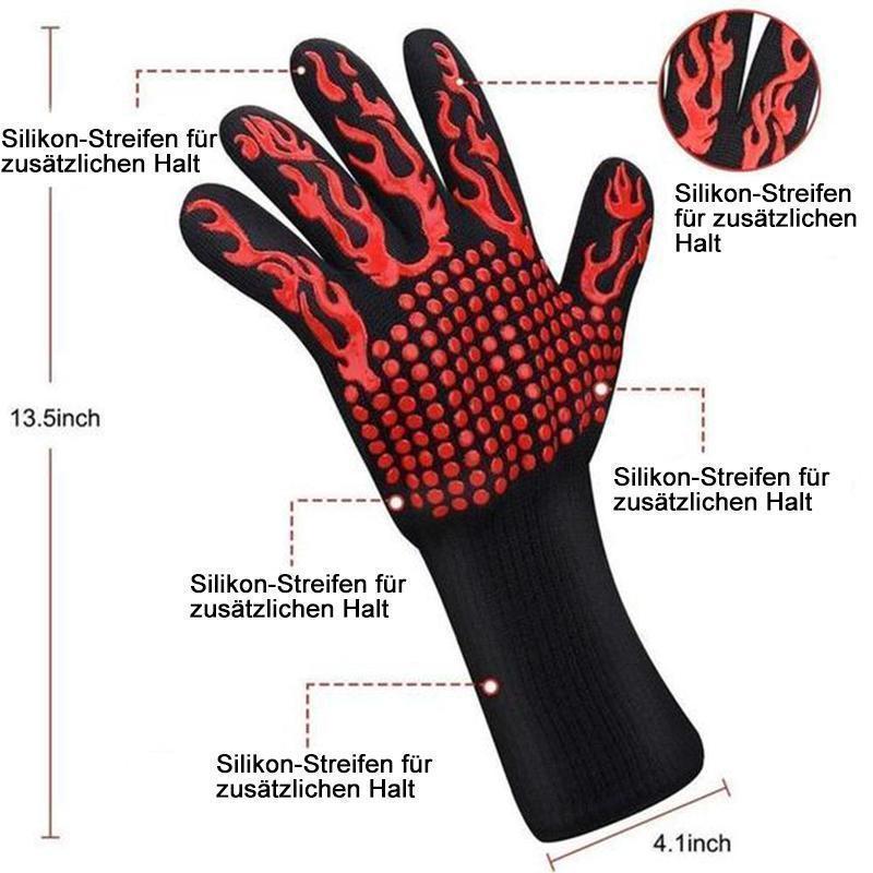 Bequee professionelle Grillhandschuhe hitzebeständige Handschuhe - 1 Paar | Karnz