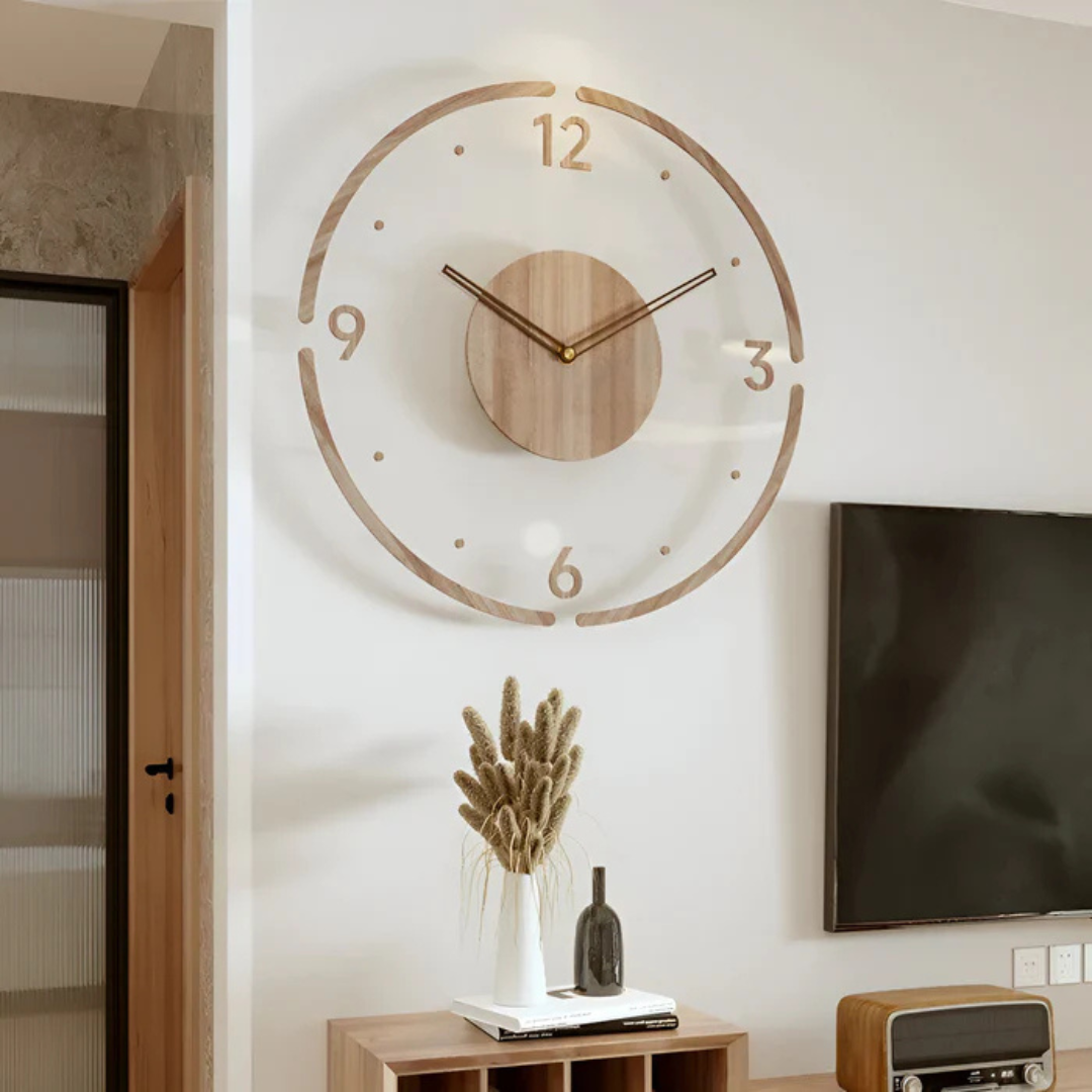 Nock Wanduhr – Stylische & Geräuschlose Uhr für Wohnzimmer oder Schlafzimmer | Karnz