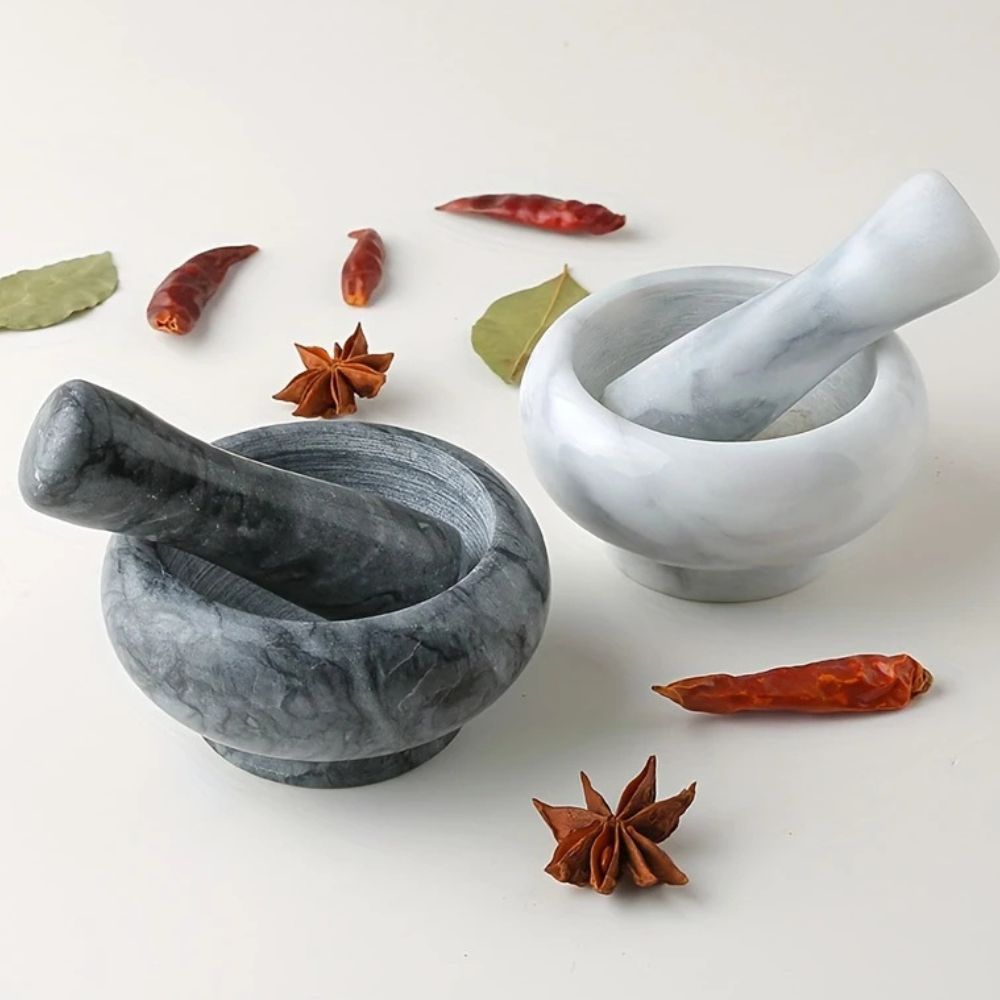 Marmormörser und Stößel-Set