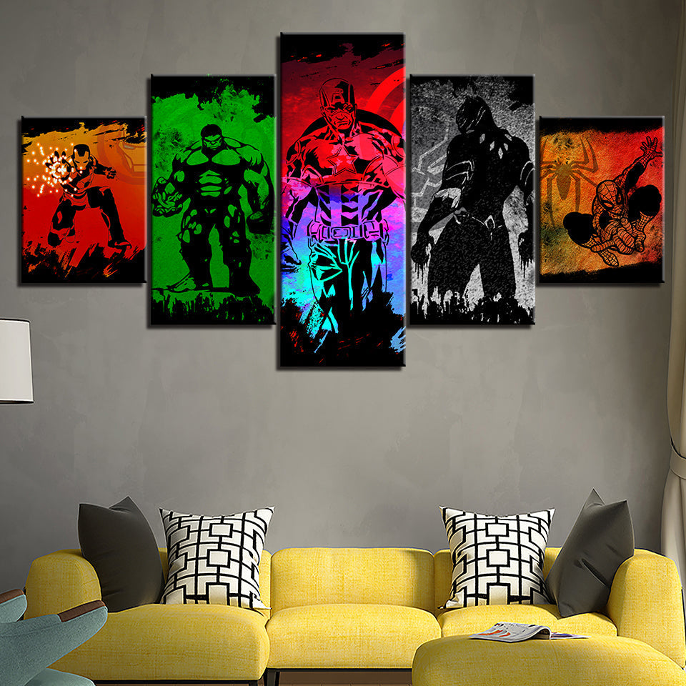 Mehrfarbiges Marvel-Superhelden-Leinwandbild