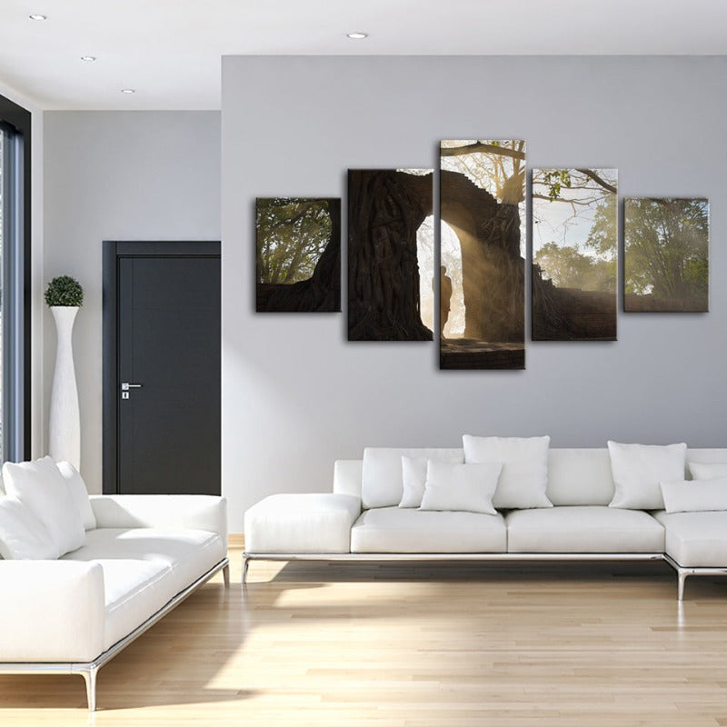 5 Stück Lone Man Natur - Leinwand Wandkunst Gemälde