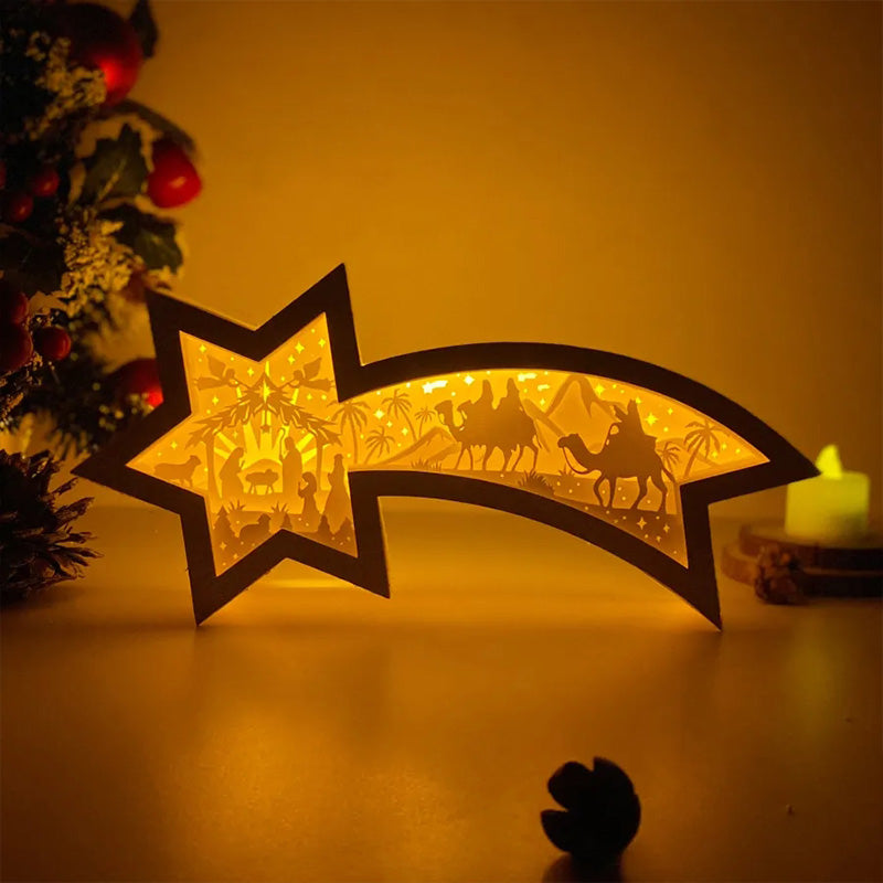 LED-Weihnachtsstern aus Holz