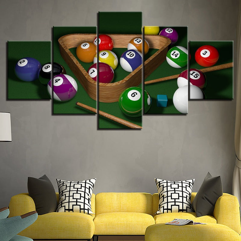 5-teilige Billardkugeln - Leinwand Wandkunst Gemälde