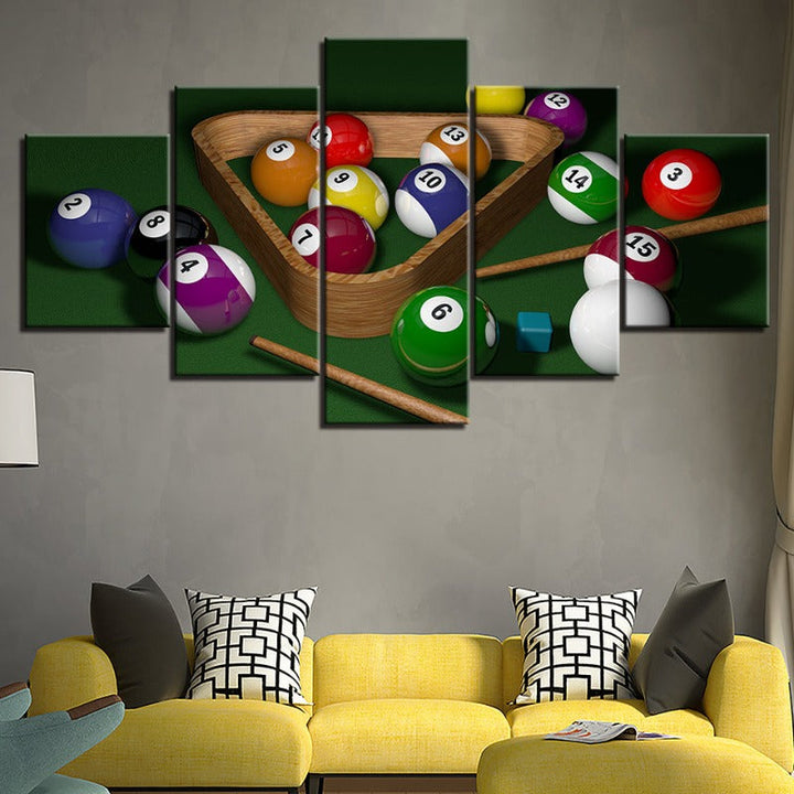 5-teilige Billardkugeln - Leinwand Wandkunst Gemälde