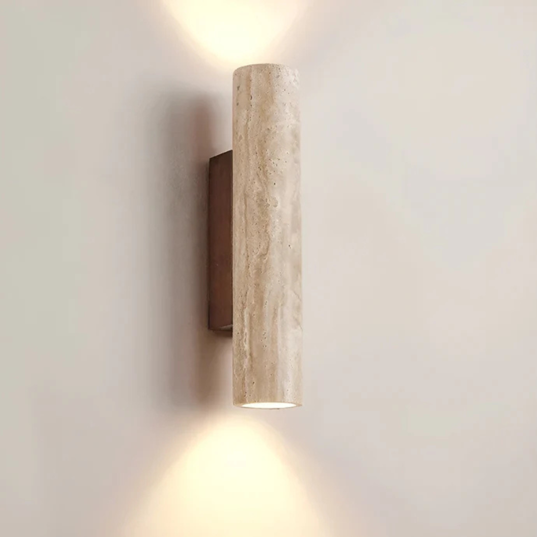 Designer-LED-Wandleuchte mit Marmoroptik im Wabi-Sabi-Stil