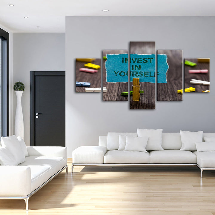 Investiere in dich selbst 5 Teile - Leinwand Wandkunst Malerei