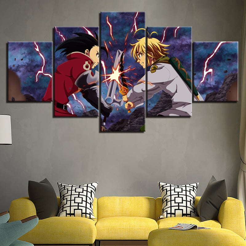 5 Stück Die sieben Todsünden - Leinwand Wandkunst Malerei
