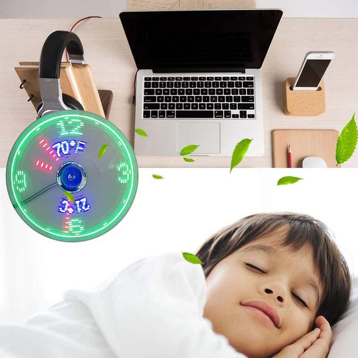 USB Ventilator mit LED-Uhrbeleuchtung | Karnz