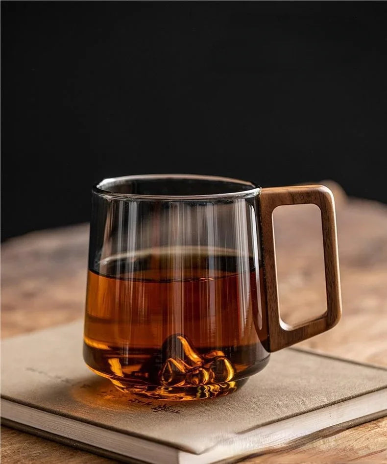 WoodGrip Glasbecher 400 ml mit Holzgriff für heiß und kalt | Karnz