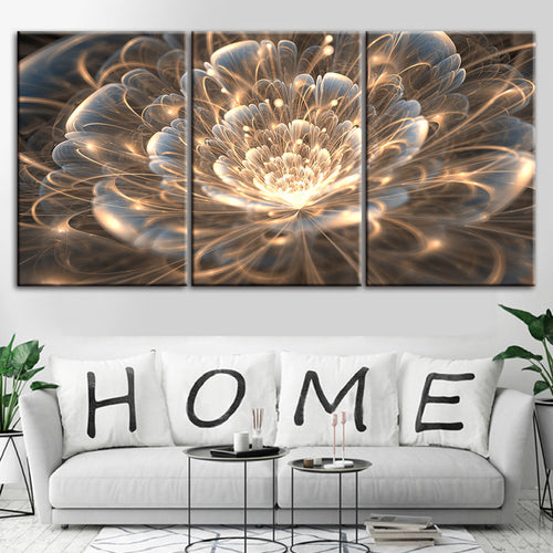Mystische Blume, 3-teilig – Leinwandbild