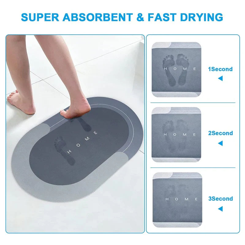 Badematte Wasserabsorbierend Rutschfest Ovalform Karnz