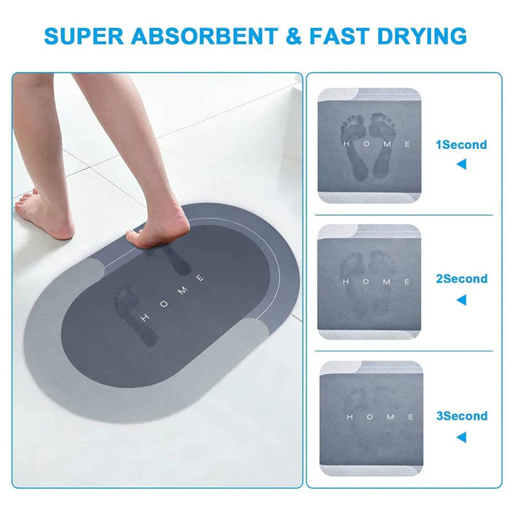 Badematte Wasserabsorbierend Rutschfest Ovalform Karnz