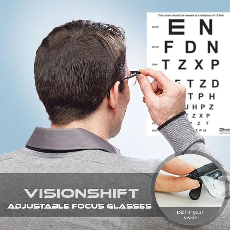 VisionShift Brille mit verstellbarem Fokus