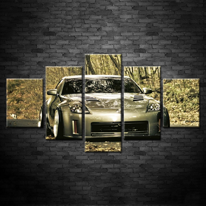 5-Teiliges Nahaufnahme Metallisches Auto - Canvas Wandkunst Gemälde