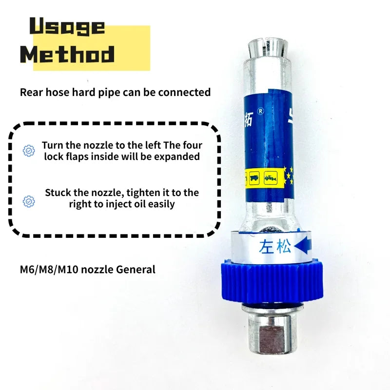 Hochdruck-Fettkupplung - Schwerlast-Fittings-Adapter für Fettpressen, schnelles Verriegeln und Lösen von Düsen (Universelle Passform) Karnz