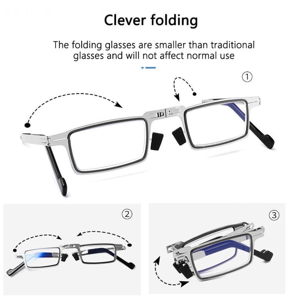 Blaulichtfilternde, schraubenlose, faltbare Lesebrille