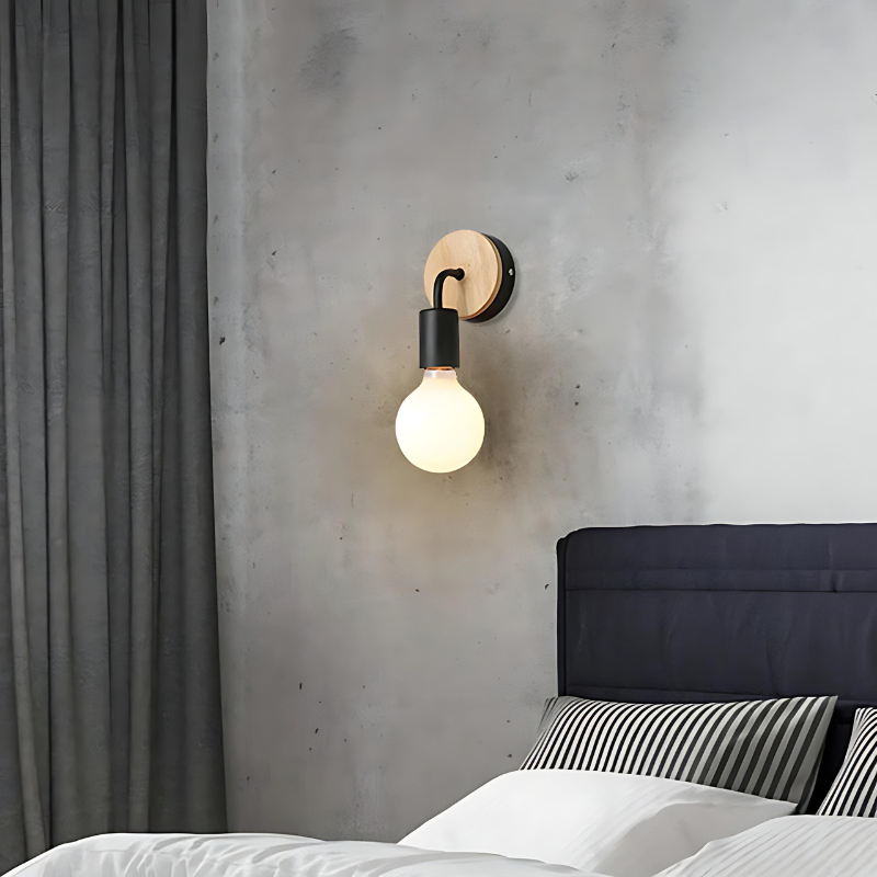 Nordische Wandlampe mit Glühbirne - Zeitlose Beleuchtung