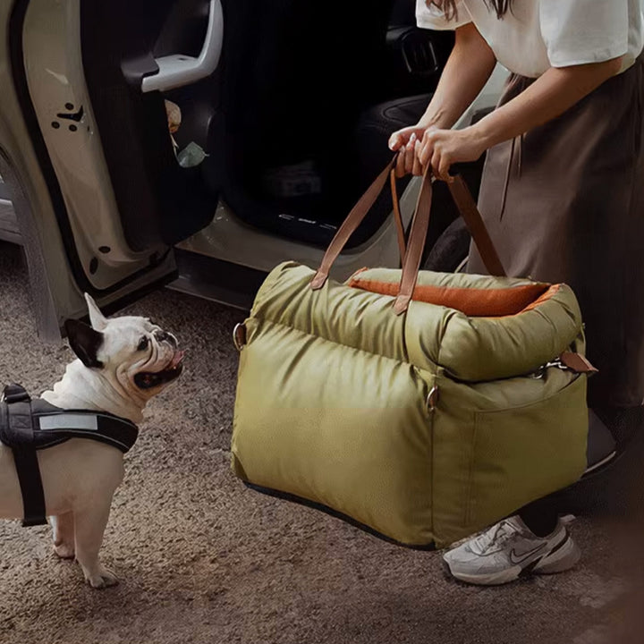 Faux-Leder Hunde Booster Bett – Stylisch, Sicher und Bequem | Karnz