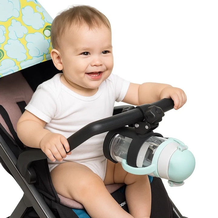 SipSecure | Universalbecherhalter für Kinderwagen – Verstellbare Klemme – Sicherer Sitz – Ideal für unterwegs Eltern Karnz
