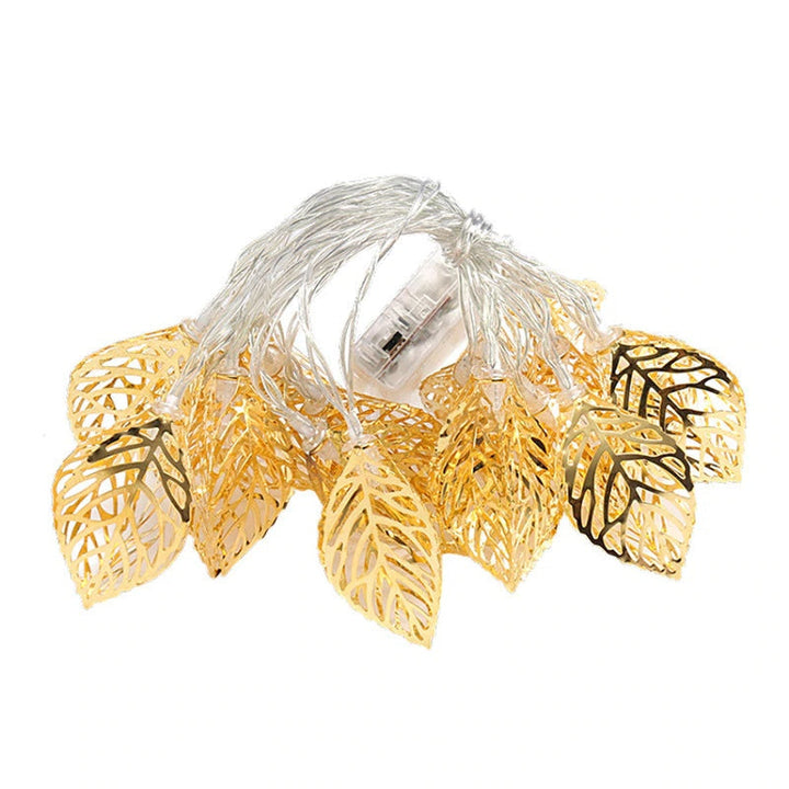 Goldene Blätter-Lichterkette