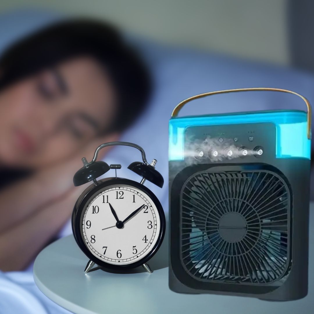 3-in-1 Luftkühler Luftbefeuchter | Tragbar, einstellbare Lüftergeschwindigkeiten & Ideal für Schlafzimmer, Büros & kleine Räume | Karnz
