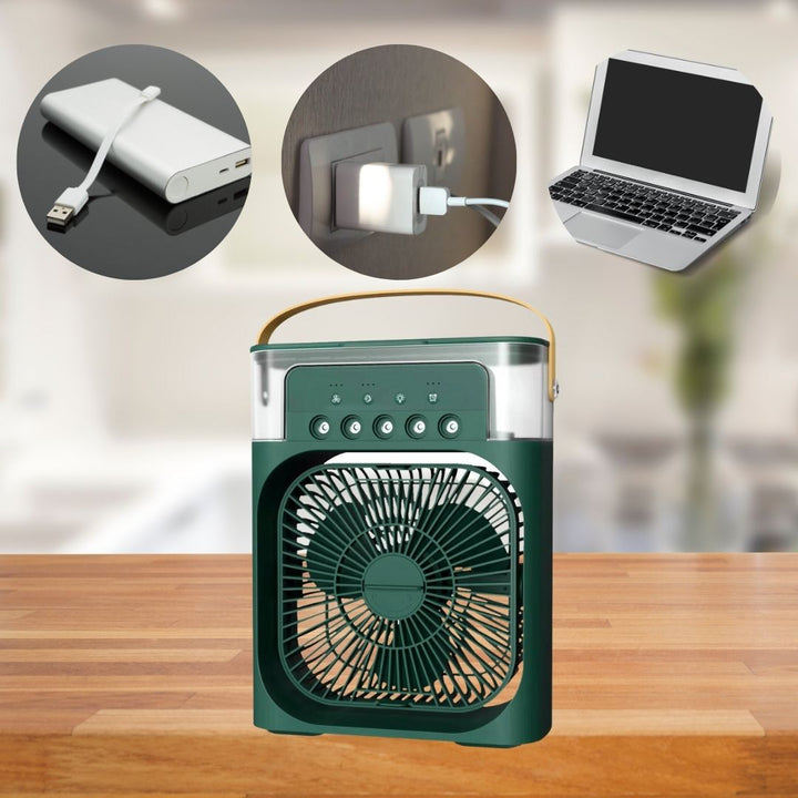 3-in-1 Luftkühler Luftbefeuchter | Tragbar, einstellbare Lüftergeschwindigkeiten & Ideal für Schlafzimmer, Büros & kleine Räume | Karnz
