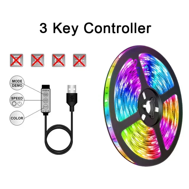 USB LED STRIPE MIT FARBWECHSEL - RGB LICHT FÜR RAUMDEKORATION & TV-HINTERGRUNDBELEUCHTUNG | Karnz