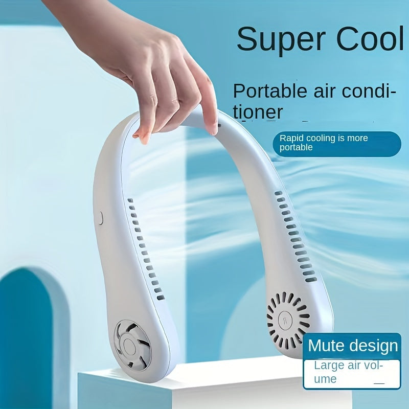 1pc Hände-frei Tragbarer Halsventilator - Wiederaufladbar, bladlos und USB-betrieben - Perfekt für Büro und Reisen | Karnz