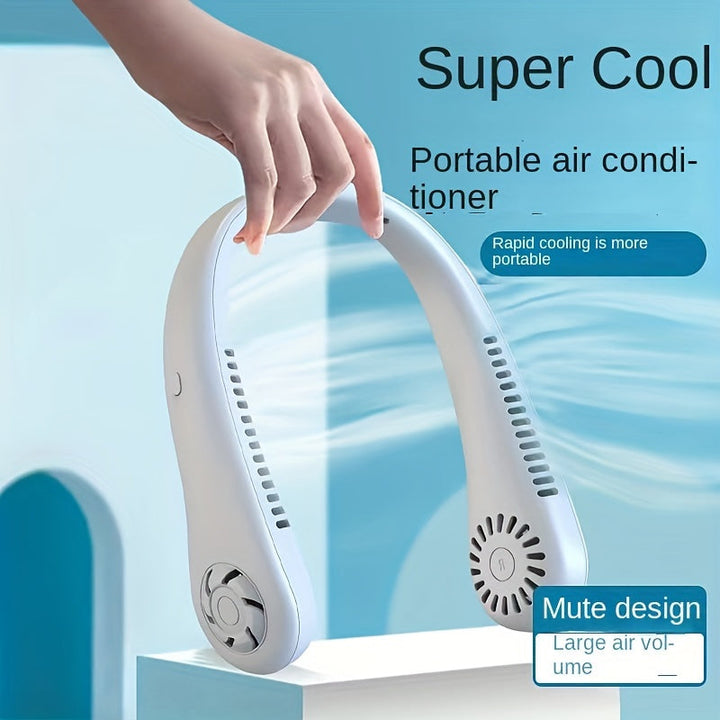 1pc Hände-frei Tragbarer Halsventilator - Wiederaufladbar, bladlos und USB-betrieben - Perfekt für Büro und Reisen | Karnz