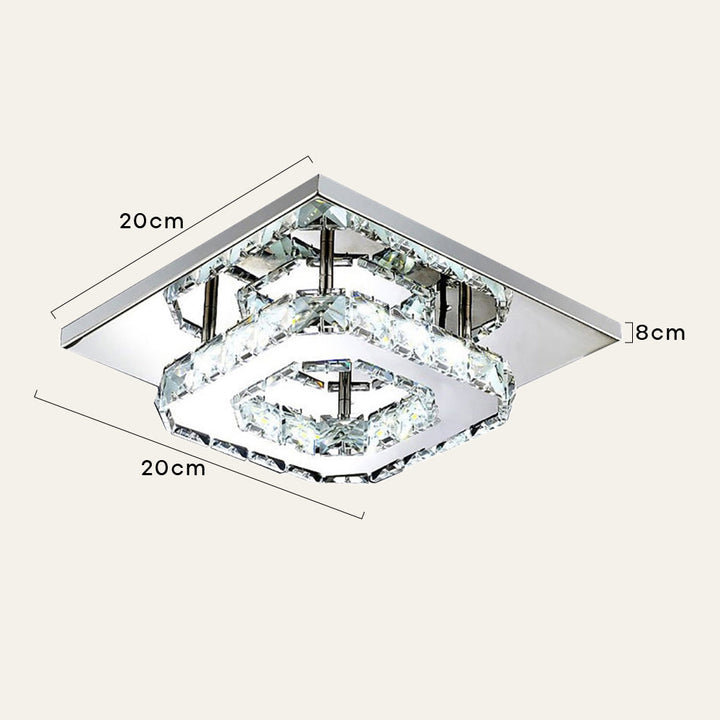 Moderne LED-Deckenleuchte mit Kristalloptik