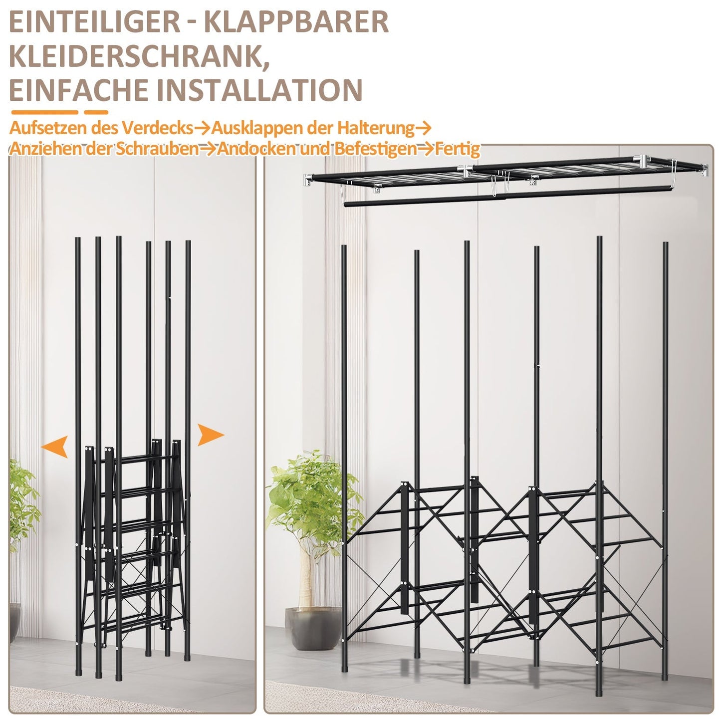 Klappbarer Kleiderschrank Schlafzimmerschrank | Karnz