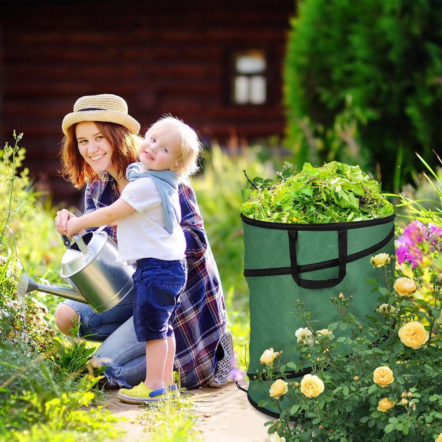 Gartensack Pop Up Gartenabfallsack 170L mit Griffen | Karnz