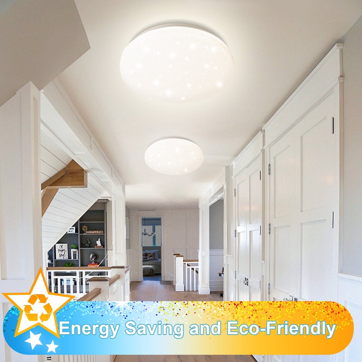 24W LED Deckenleuchte Dimmbar mit Sternenhimmel-Effekt | Karnz