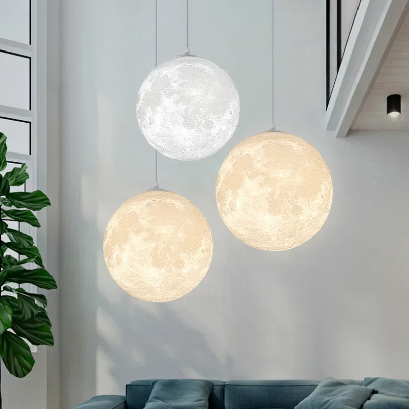 Lunar LED Pendelleuchte - Mond Design Hängelampe für Wohnzimmer & Schlafzimmer | Karnz
