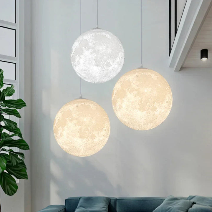 Lunar LED Pendelleuchte - Mond Design Hängelampe für Wohnzimmer & Schlafzimmer | Karnz