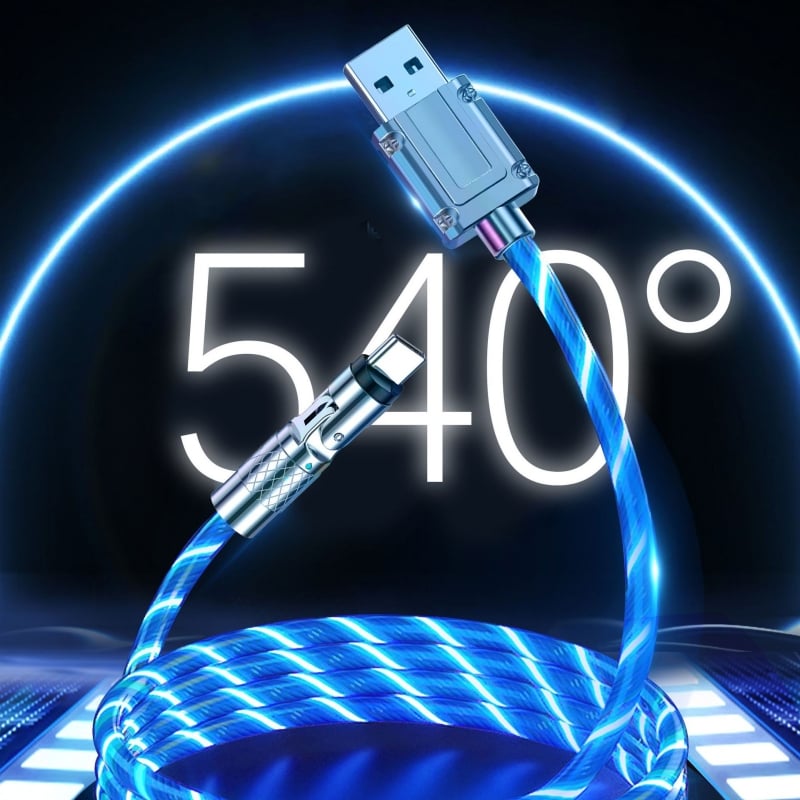Magnetisches Ladekabel | 540° drehbarer Stecker | Schnellladung mit LED-Beleuchtung