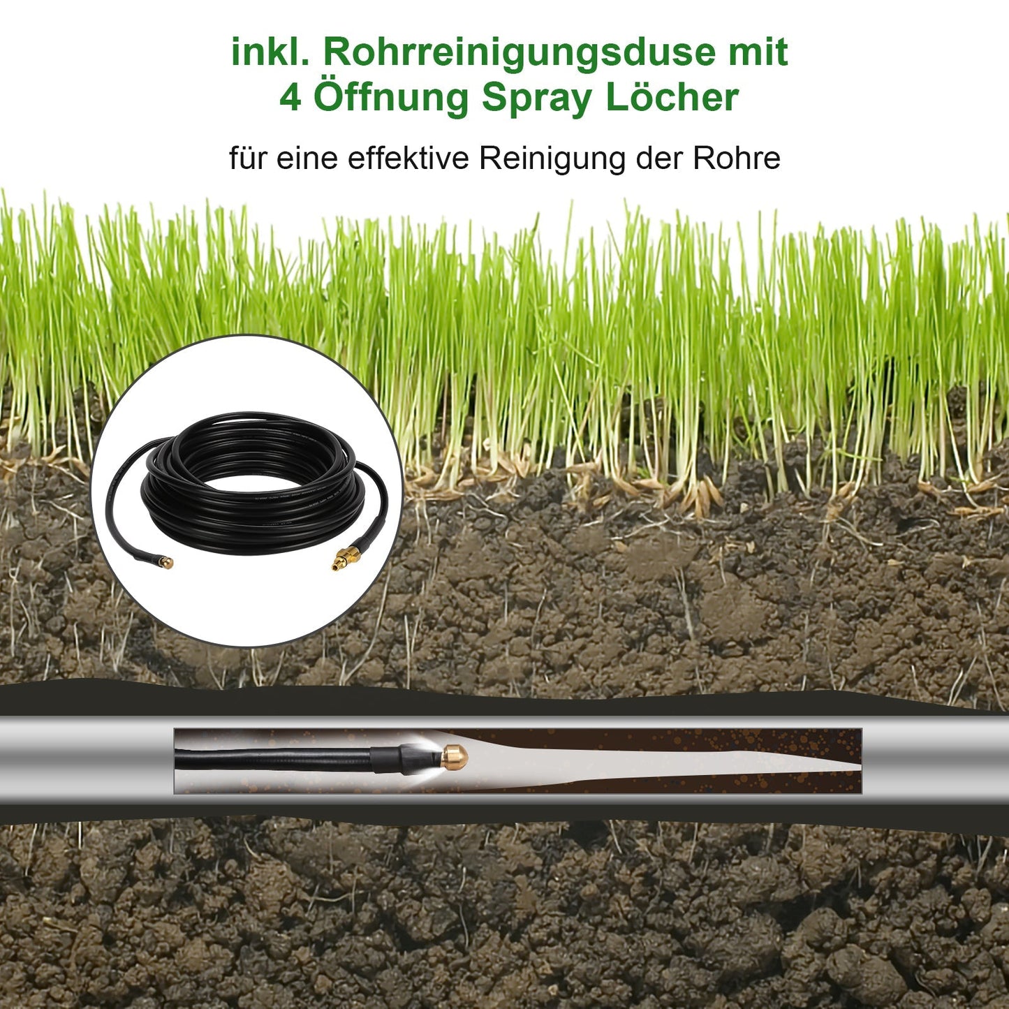 Rohrreinigungsschlauch 10m-30m 180 bar | Karnz