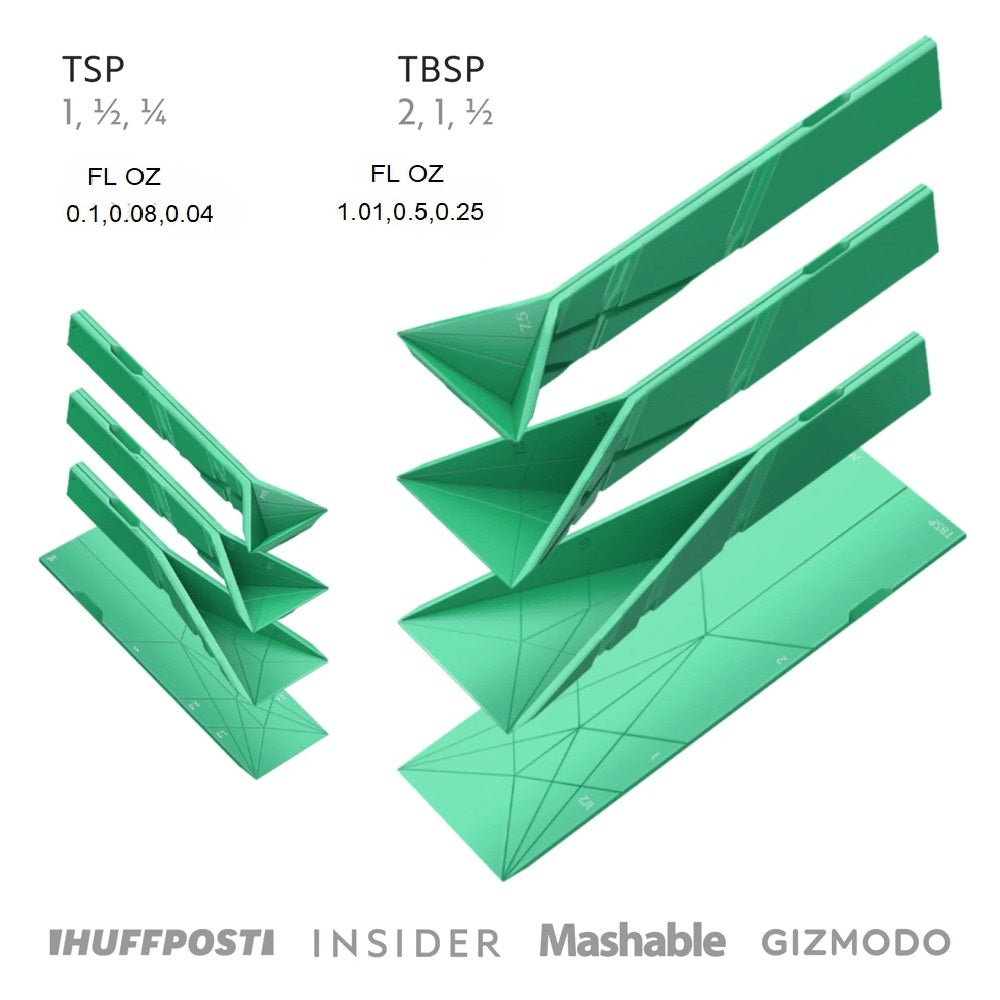 3-in-1-Messlöffel zum Zusammenklappen | Magnetisches TriScoop-Design | Platzsparendes Küchenutensil