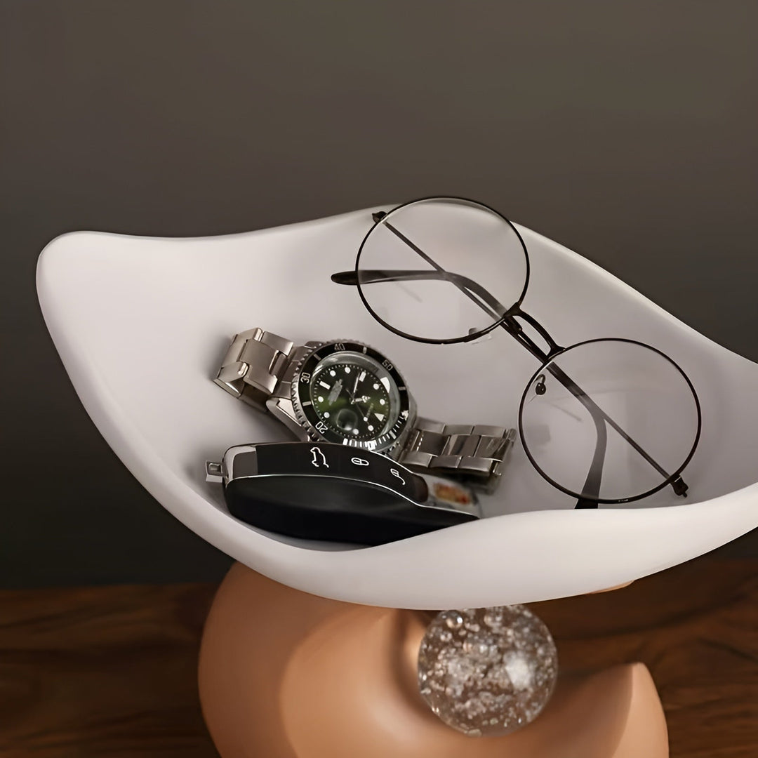 Organizer-Schale aus Harz – Modernes Wellen-Design | Stilvolle Aufbewahrung für Schlüssel, Brillen & Schmuck | Karnz