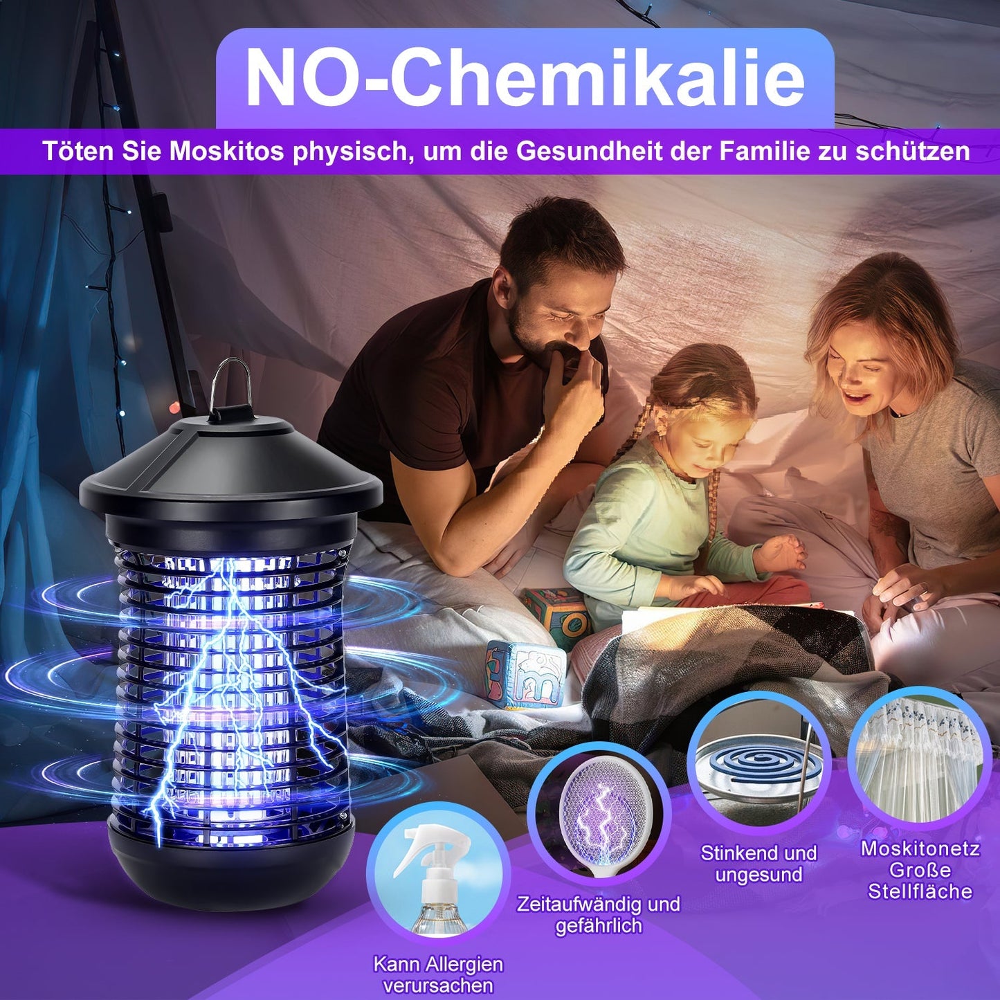 Elektrisch Mückenlampe Insektenvernichter UV-Licht | Karnz