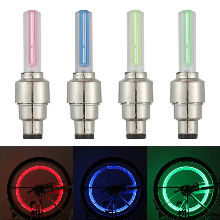 2 Stück Auto Rad LED Licht, Motorrad Reifen Ventilkappe Karnz