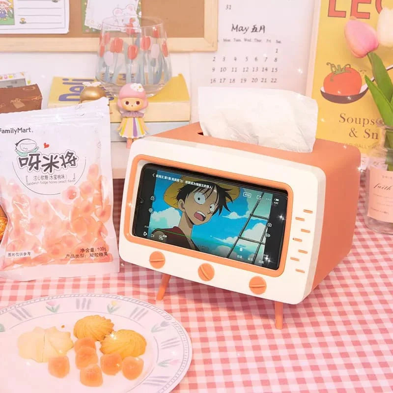 Kreativer TV-Gewebe-Box-Halter mit Telefonhalter Karnz