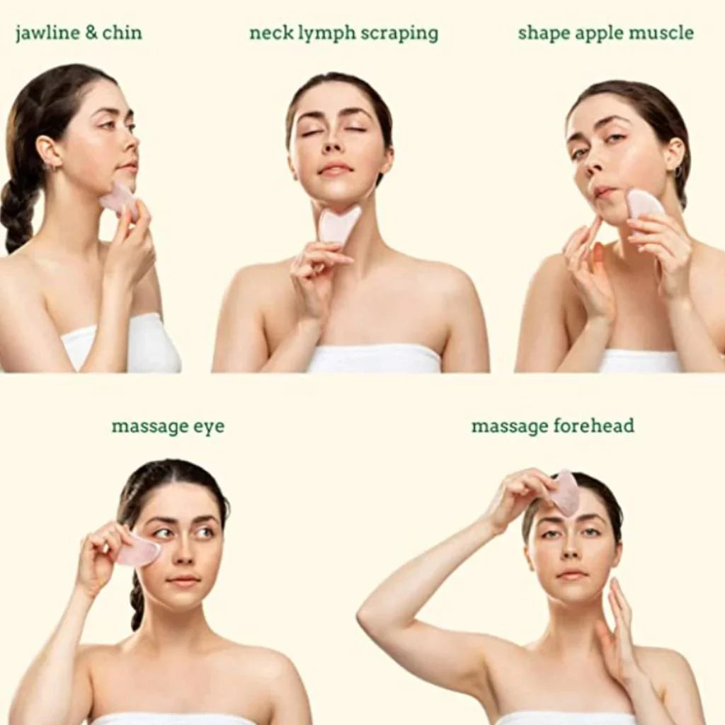 Jade Roller & Gua Sha, Gesichtsroller, Gesichtsschönheitsroller Hautpflegewerkzeuge, Karnz