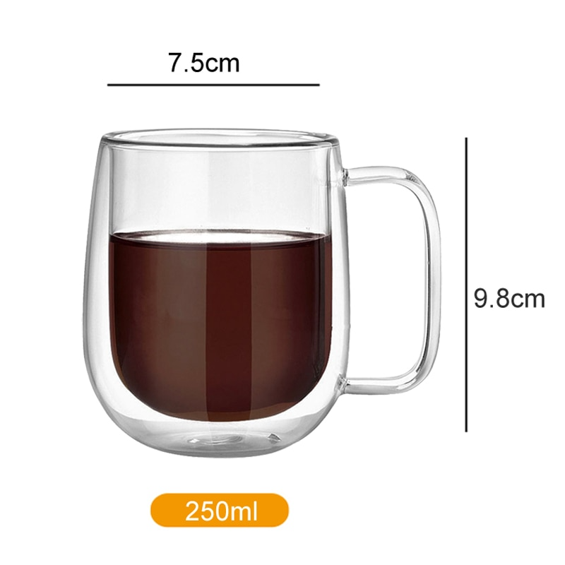 Handgefertigte doppelte thermisch isolierte Glas-Tasse | Karnz