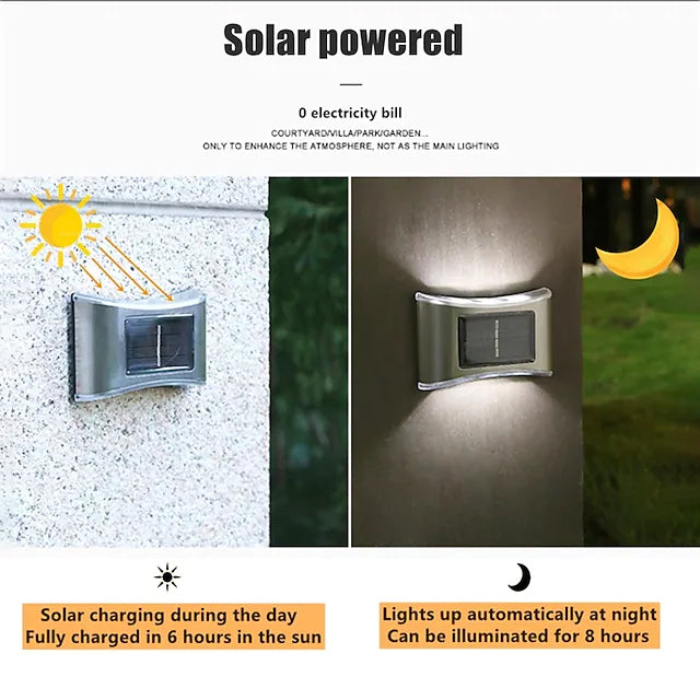 Karnz | 4-teilige: Solar Außen 6 LED Waterproof Wandlichter