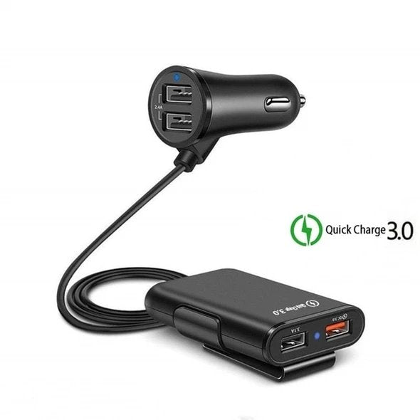 4-Port USB Auto-Ladegerät mit Verlängerungskabel | Karnz