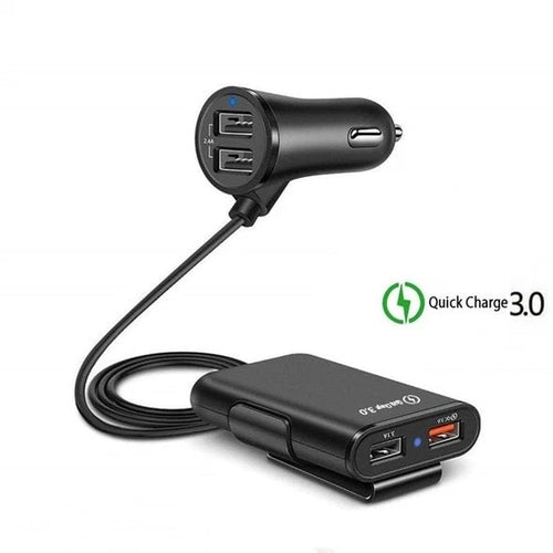4-Port USB Auto-Ladegerät mit Verlängerungskabel | Karnz