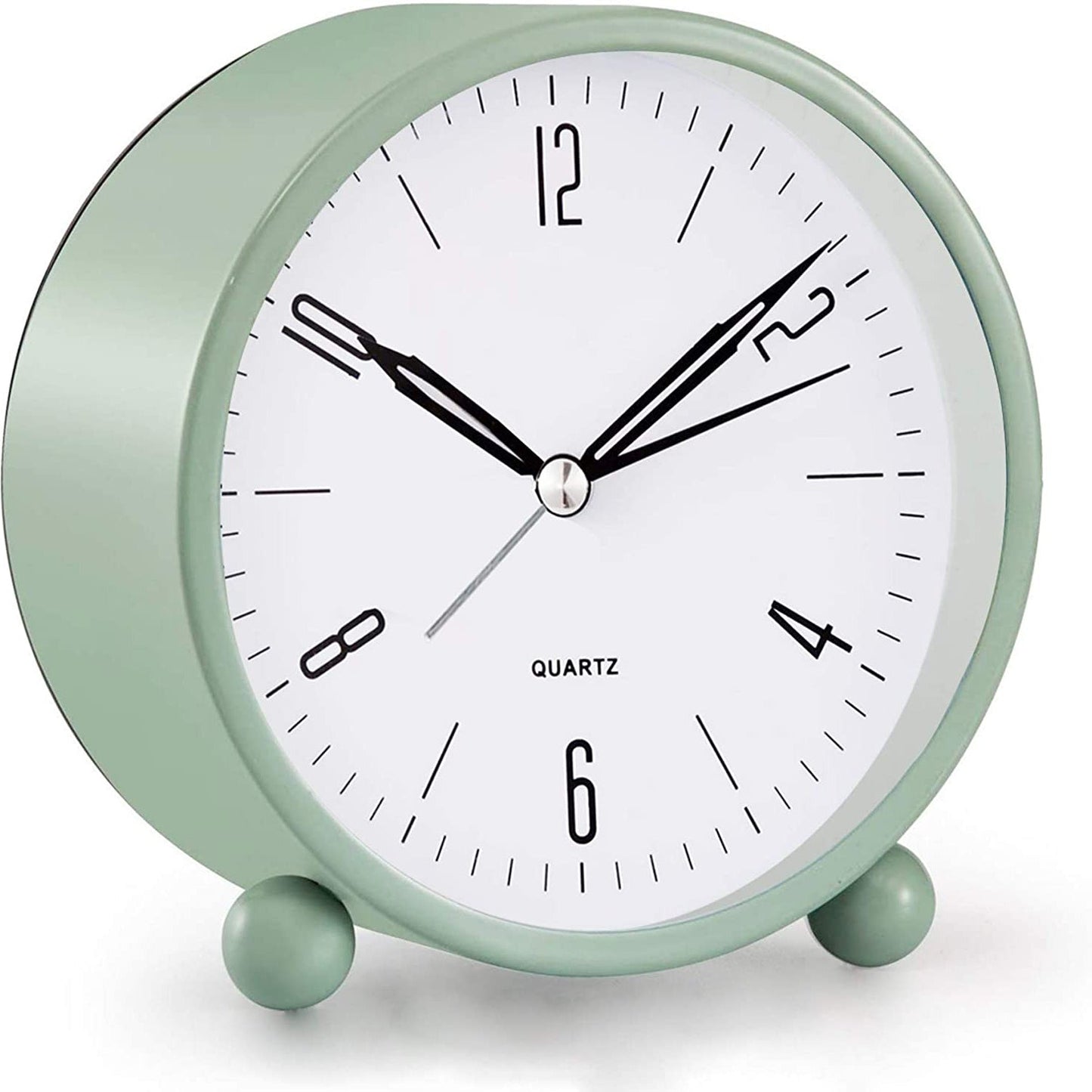 4" Superleise, tickfreie analoge Uhr mit Nachtlicht