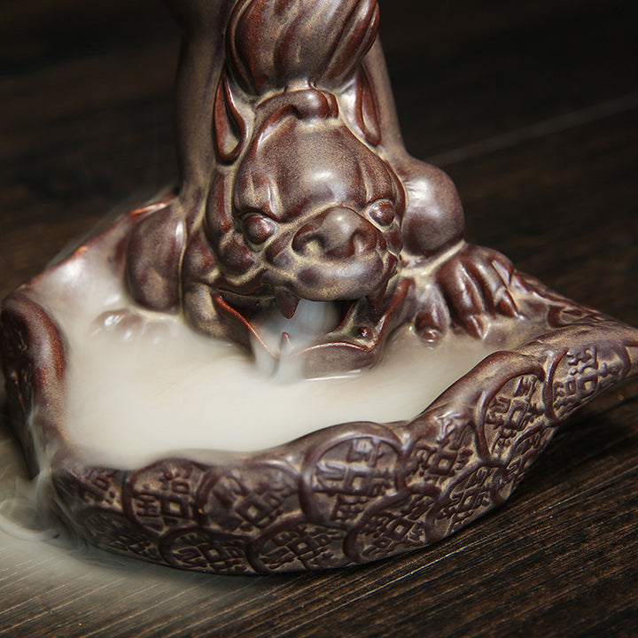 Künstlerische Drachenfigur Räuchergefäß