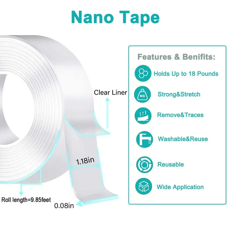 Nano doppelseitiges Klebeband für Haushalt & Büro | Karnz